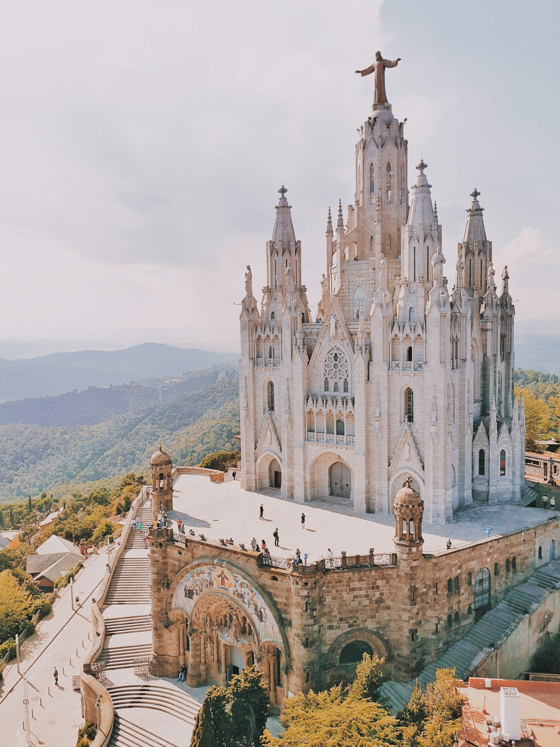 Temple of the Sacred Heart of Jesus on Mount Tibidabo in Barcelona